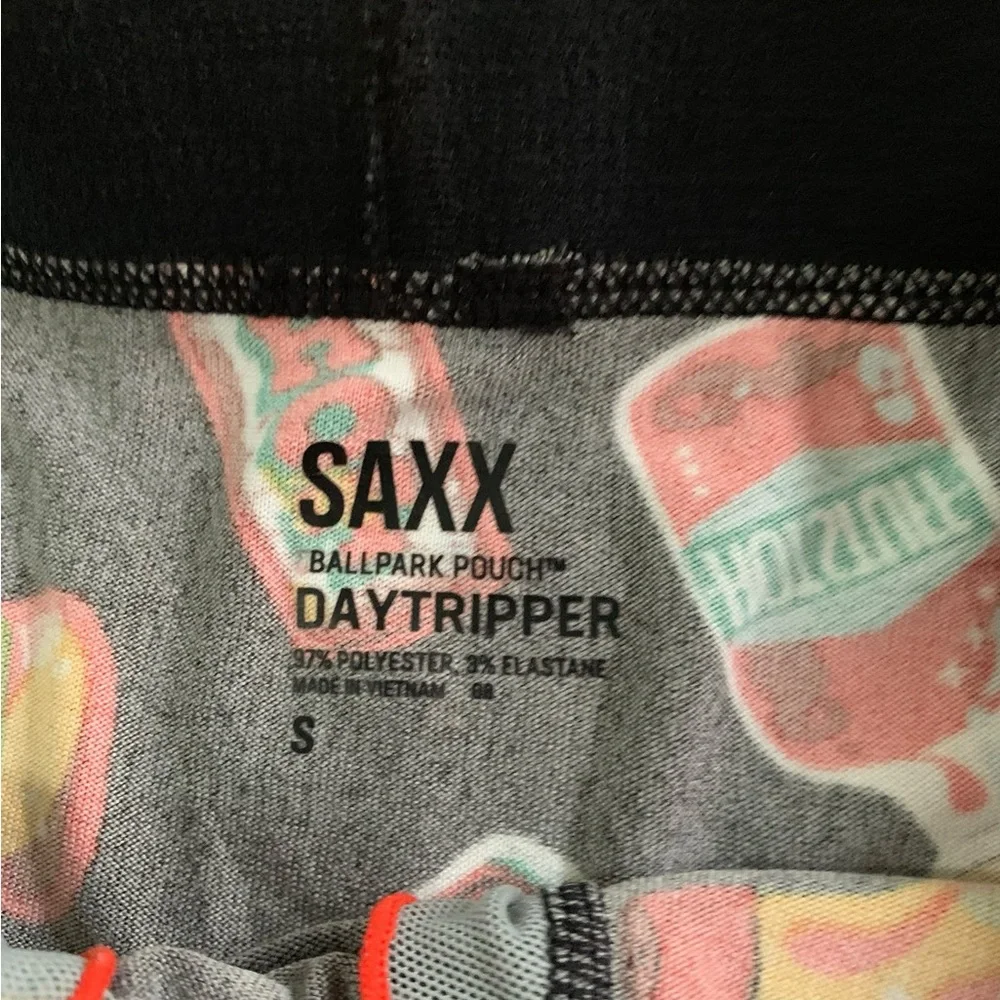 Saxx Black Boxer Briefs 🌶️ Colorful Hot Sauce Print – Size Small – NWOT